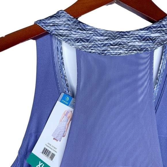 MPG MONDETTO Performance Gear Racer Back Travel Dress Size XL Purple Grey Combo - Picture 14 of 16